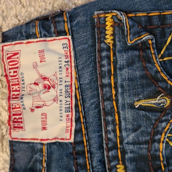 True religion dark blue jeans size 34 x 29.5 - Picture 2 of 13